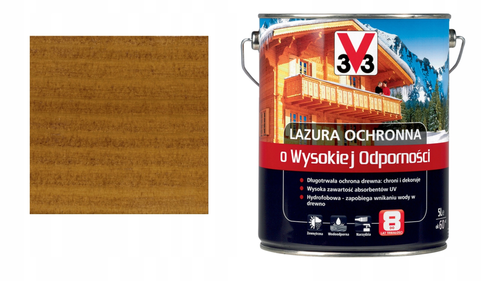 Ochranný lak V33 37685 Zlatý dub 5 l